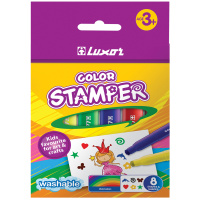Фломастеры-штампы Luxor 'Color Stamper', 08цв., смываемые, картон, европодвес