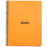 Бизнес-тетрадь 80л., А4+, клетка на гребне Rhodia 'Classic', многоцветный срез, оранжевая, 80г/м2