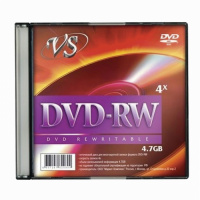 Диск DVD-RW Vs 4.7Gb, 4х, Slim Case, 1шт/уп