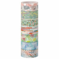 Клейкие WASHI-ленты для декора 'Микс №1', 15 мм х 3 м, 7 цветов, рисовая бумага, ОСТРОВ СОКРОВИЩ, 66