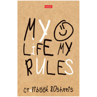 Блокнот А5 80л. на скобе Hatber 'Моя жизнь- мои правила'