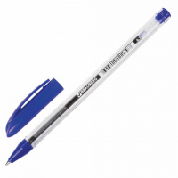 Шариковая ручка Brauberg Rite-Oil синяя, 0.35мм, прозрачный корпус
