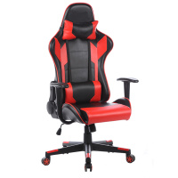 Кресло геймера Helmi Victory HL-G01, иск.кожа, черно-красная, 2 подушки, крестовина пластик
