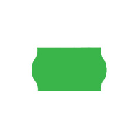 Этикет-лента волнистая 16х26мм, 1000шт/рул, 10рул, зеленая