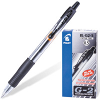 Ручка гелевая автоматическая Pilot BL-G2-5 черная, 0.5мм