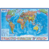 Настенная карта Globen Мир, 1:55млн, политическая, 590х400мм