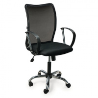 Кресло офисное Brabix Spring MG-308 ткань, черная, крестовина хром