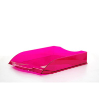 Лоток горизонтальный для бумаг Attache Яркий Офис 340х250х60 мм, розовый тонированный
