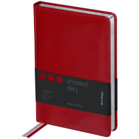 Ежедневник недатированный Berlingo Silver Pristine красный, А5, 160 листов, кожзам