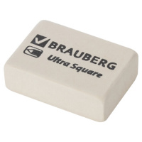 Ластик BRAUBERG 'Ultra Square', 26х18х8 мм, белый, натуральный каучук, 228707