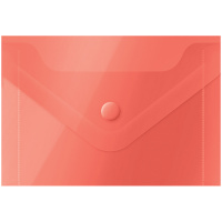 Пластиковая папка на кнопке Officespace красная, А7, 150мкм