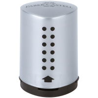 Точилка пластиковая Faber-Castell 'Grip 2001 Mini' 1 отверстие, контейнер, серебряная