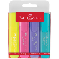 Набор текстовыделителей Faber-Castell '46 Superfluorescent+Pastel' 2 флуоресц.цв.+2 пастел.цв., 1-5м