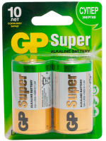 Батарейка Gp Super Alkaline LR20 D, 2шт/уп