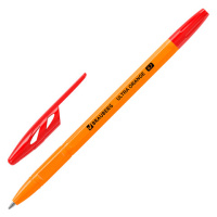 Шариковая ручка Brauberg ULTRA ORANGE красная, узел 0.7мм, линия письма 0.35мм