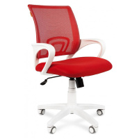 Кресло офисное Chairman 696 ткань, красная, крестовина пластик, белая