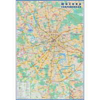 Настенная карта Атлас Принт Москва современная 1:50 000, 700x1000 мм