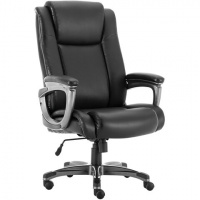 Кресло руководителя Brabix Solid HD-005 рецикл.кожа, черная, крестовина хром