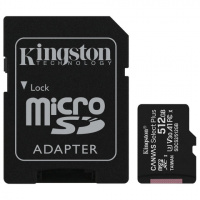 Карта памяти microSDXC 512 GB KINGSTON Canvas Select Plus UHS-I U3,100 Мб/с (class 10), адаптер, SDC