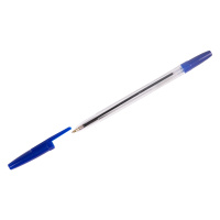 Шариковая ручка Стамм Оптима синяя, 1мм, прозрачный корпус, РО01