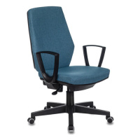 Кресло офисное Бюрократ CH-545 ткань, синяя, пластиковая крестовина