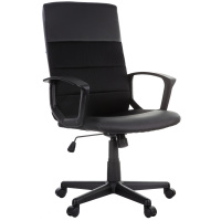 Кресло руководителя Helmi Segment HL-E26, экокожа/ткань, черная, крестовина пластик