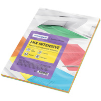 Цветная бумага для принтера Officespace Mix Intensive 5 цветов, А4, 100 листов, 80г/м2
