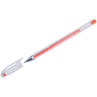 Ручка гелевая Crown Hi-Jell Color оранжевая, 0.7мм