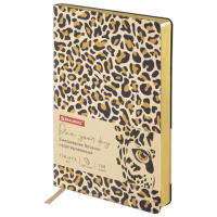 Ежедневник недатированный Brauberg Vista Leopard, A5, 136 листов, под кожу, гибкий