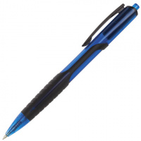 Шариковая ручка автоматическая Brauberg Phantom синяя, 0.7мм, масляная основа, синий корпус