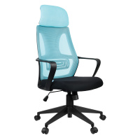 Кресло руководителя Helmi HL-E37 'Wind', ткань черная/бирюзовая