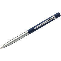 Ручка шариковая Luxor 'Gemini' синяя, 1,0мм, корпус синий/хром, кнопочный механизм
