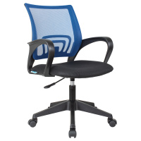 Кресло оператора Helmi HL-M95 R (695) 'Airy', спинка сетка синяя/сиденье ткань TW черная, пиастра