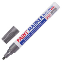 Маркер-краска Brauberg Paint Marker серебряный, 4мм, нитро-основа, алюминиевый корпус