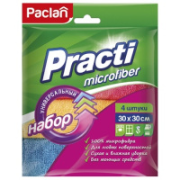 Салфетка хозяйственная Paclan Practi для кухни, 30х30см, микрофибра, 4шт/уп