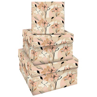 Набор квадратных коробок 3в1, MESHU 'Floral mood', (19,5*19,5*11-15,5*15,5*9см)