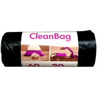 Мешки для мусора  60л КБ 'CleanBag' ПНД, 58*66см, 17мкм, 20шт., черного цвета, в рулоне