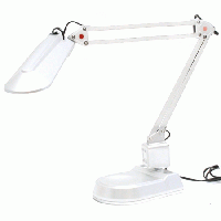Светильник настольный Camelion KD-017A белый, на подставке/ струбцине, люминесцентный
