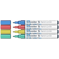 Набор маркеров для декорирования Schneider 'Paint-It 011' 04цв., металлик, 2,0мм