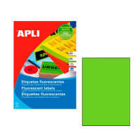 Этикетки цветные Apli 2881, 210х297мм, 20шт, зеленые флюорисцентные