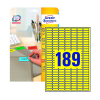Этикетки удаляемые Avery Zweckform L6037-20, желтые, 25.4x10мм, 189шт на листе А4, 20 листов
