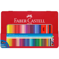Карандаши цветные Faber-Castell 'Grip', 48цв., трехгран., заточ.+ч/г кар. Grip+точилка+кисть, метал.