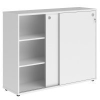 Шкаф для персонала Skyland Xten XMC 1443, белый, 1406х430х1115мм, средний, со слайд дверьми