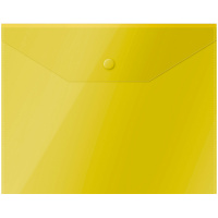 Пластиковая папка на кнопке Officespace желтая полупрозрачная, А5