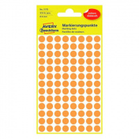Этикетки маркеры Avery Zweckform 3178, оранжевые неон, d=8мм, 104шт на листе, 4 листа