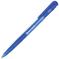 Шариковая ручка автоматическая Brauberg Dialog синяя, 0.7мм, синий корпус