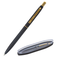 Ручка бизнес-класса шариковая BRAUBERG Brioso, СИНЯЯ, корпус черный с золотистыми деталями, линия пи