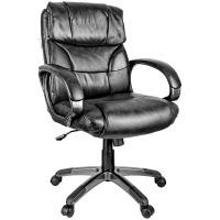 Кресло руководителя Helmi Receipt HL-E08, экокожа, черная, крестовина пластик