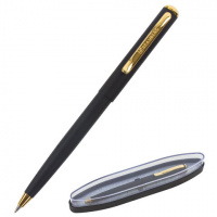 Ручка бизнес-класса шариковая BRAUBERG Maestro, СИНЯЯ, корпус черный с золотистым, линия письма 0,5
