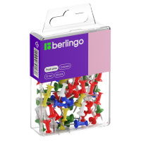 Кнопки для пробковых досок Berlingo цветные, 50 шт/уп, гвоздики